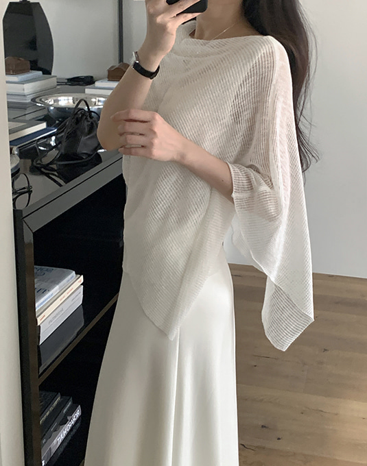 OVMUTE リッジケープニット レディース 結婚式 二次会 お呼ばれ 羽織り ニット 画像 7