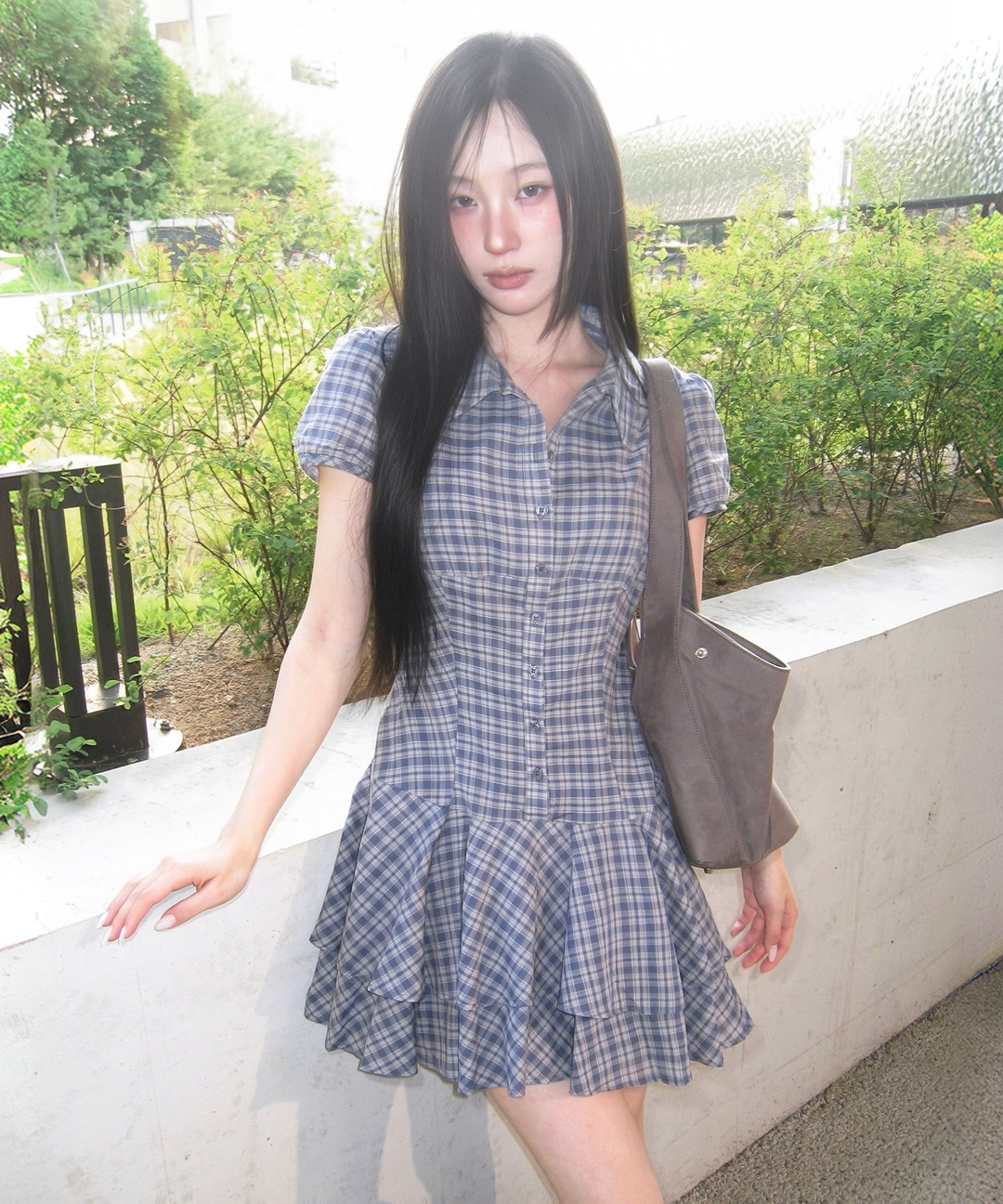 チェック シャツ ワンピース 画像 2