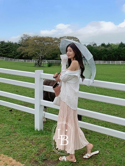 LE LABE コワイ プリーツ ノースリーブ ツイスト ロングワンピース 画像 2