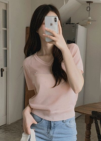 リリアンドコー リニフティ Vネック半袖ニット リネンレーヨン混 夏向けサマーニット レディース 画像 2
