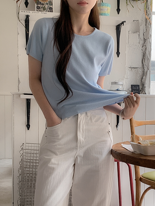 LILIENKCO ドフニル ラウンドネック ペンダント 半袖ニット 26SS ソフトタッチ デイリー レディース 画像 1