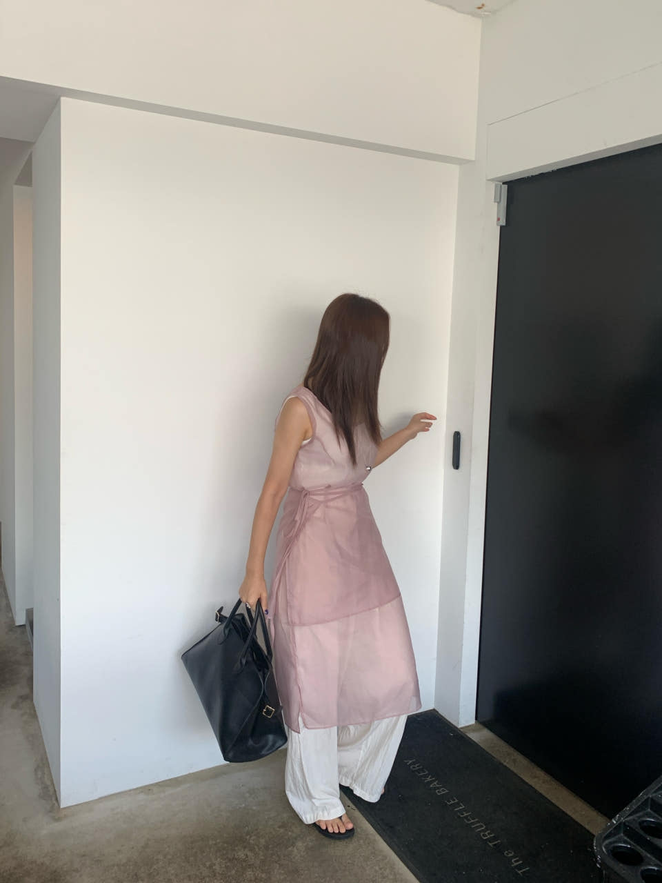 ヒアリン スマーズ ピンタック 半袖ワンピース 3色展開 レディース 画像 3