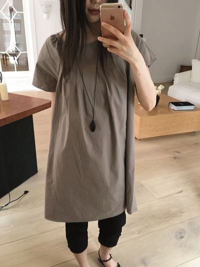 ヒアリン スマーズ ピンタック 半袖ワンピース 3色展開 レディース 画像 2