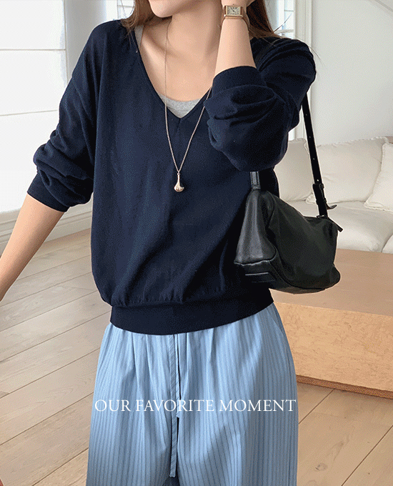 ロー ディープVネック ルーズフィット ニット (knit) 画像 5