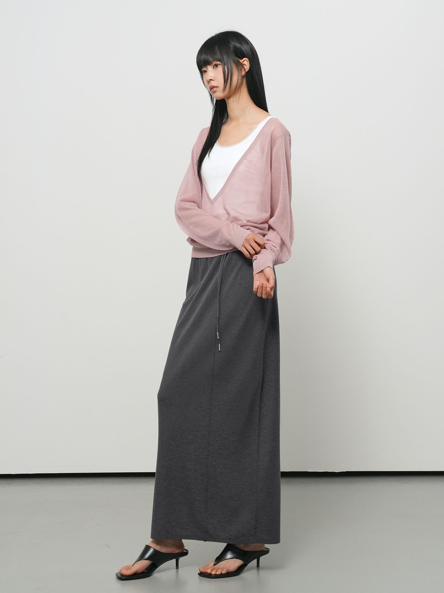 GENERAL IDEA レディース シースルー ディープVネック ニット プルオーバー 全 画像 10