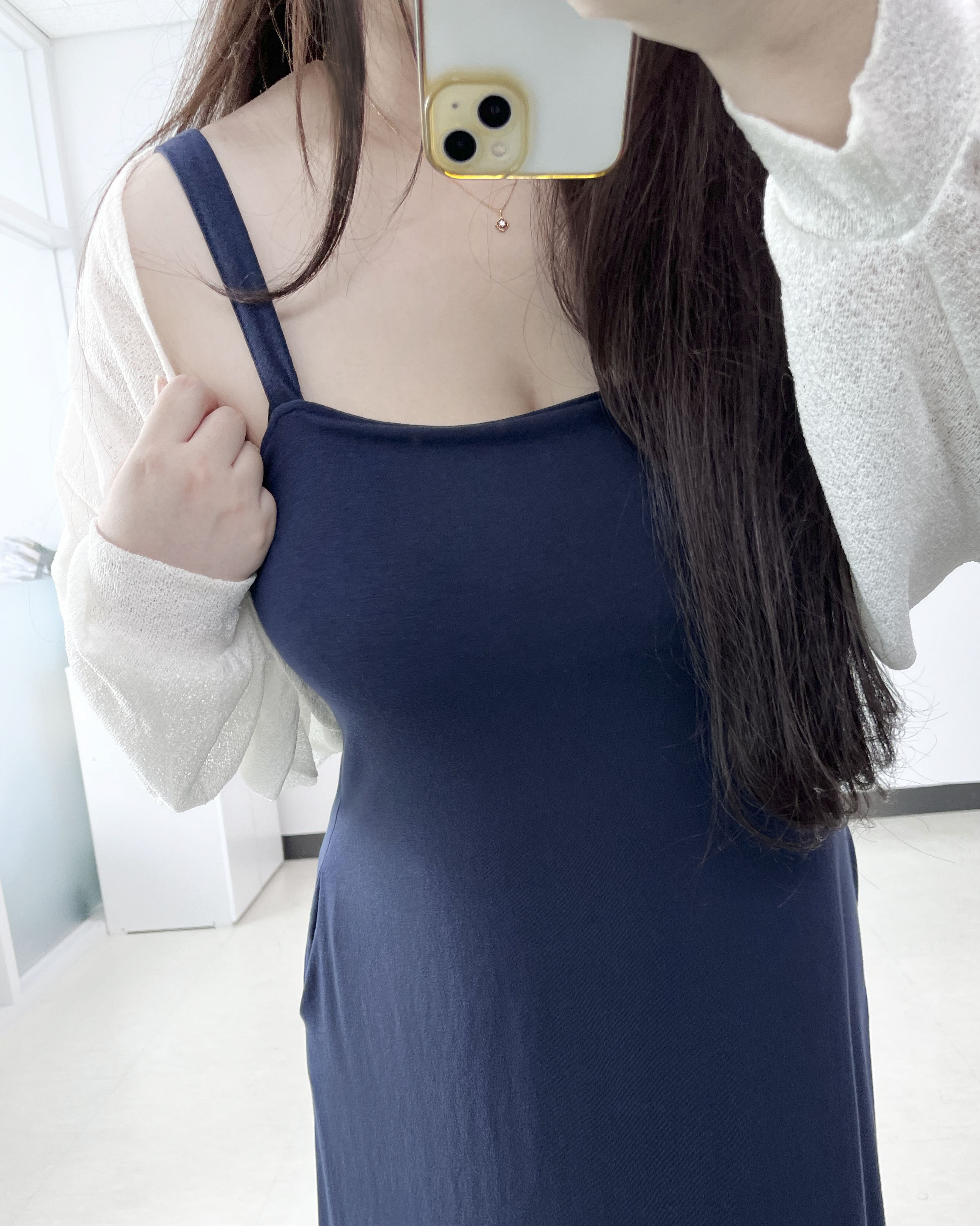 ウリダウム 投ブリ ロング丈ノースリーブワンピース ビッグサイズ レイヤード対応 画像 5