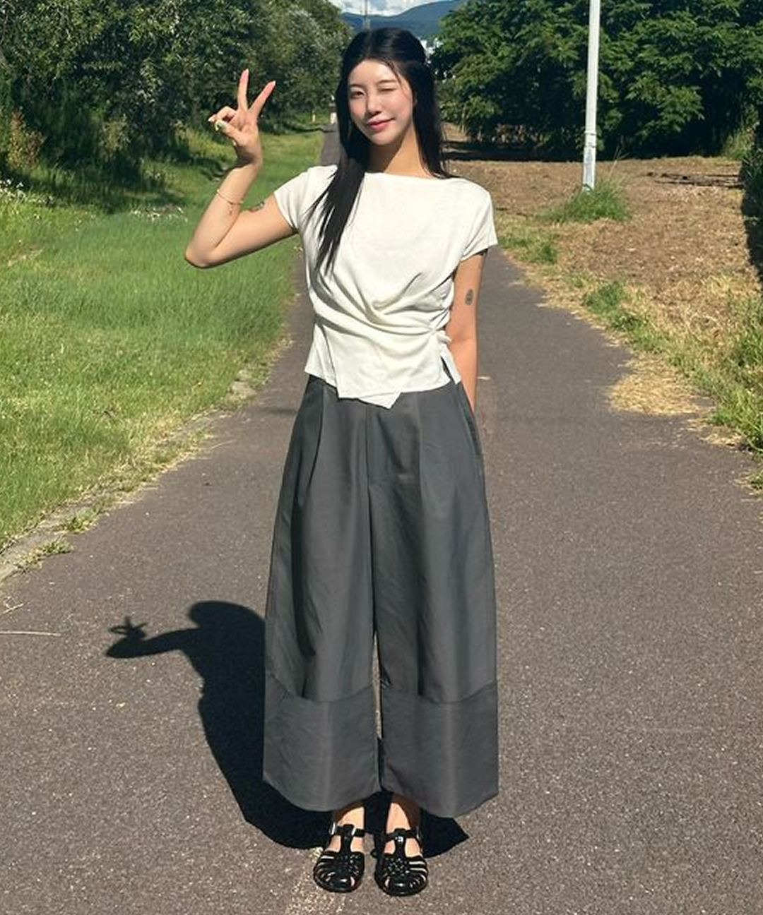 MIXXO ラップボタン 半袖ニット サマーニット レディース 画像 4