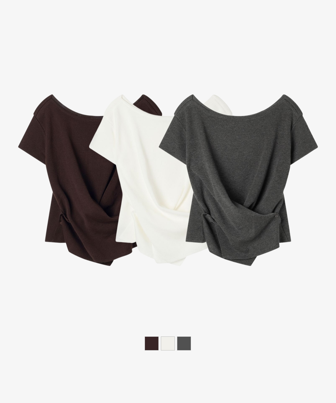 MIXXO ラップボタン 半袖ニット サマーニット レディース