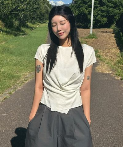 MIXXO ラップボタン 半袖ニット サマーニット レディース 画像 2