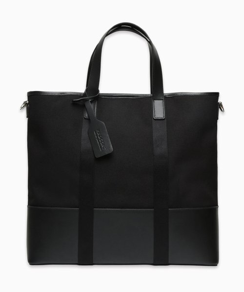 デュアルトップ キャンバス トートバッグ ブラック 이미지 2