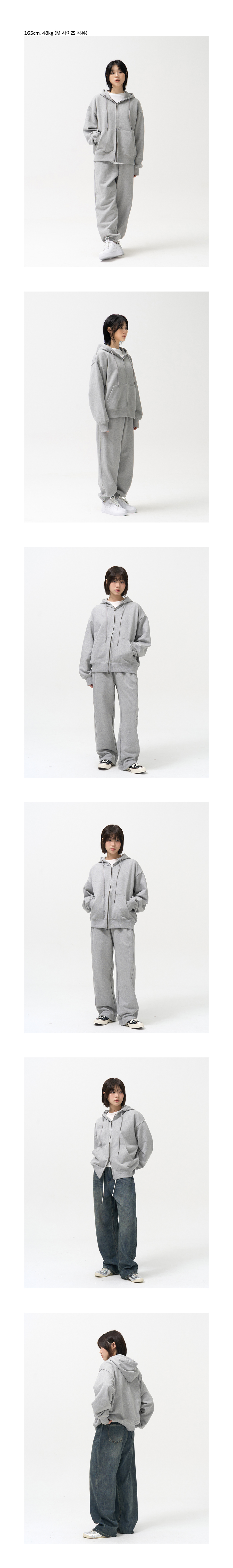2WAY スウェット フード ジップアップ (MELANGE GREY) 画像 3