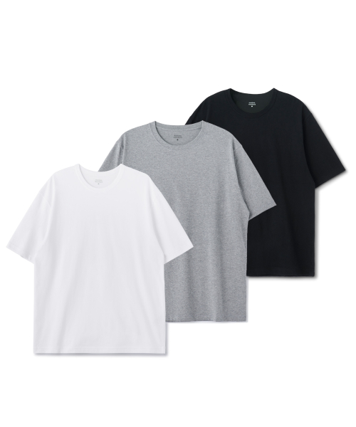 ベーシック クルーネック Tシャツ 2枚セット 無地 半袖 画像 1