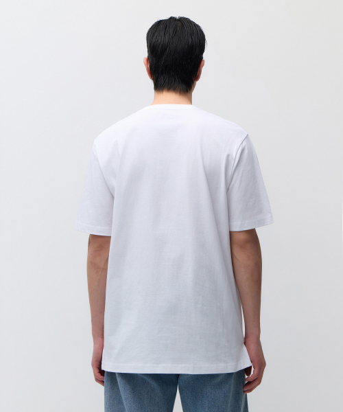 レイヤードクルーネックTシャツ ホワイト 通常丈 画像 3