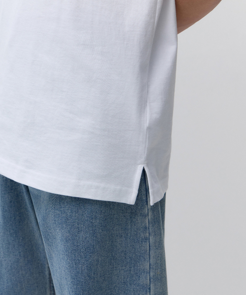 レイヤードクルーネックTシャツ ホワイト 通常丈 画像 5