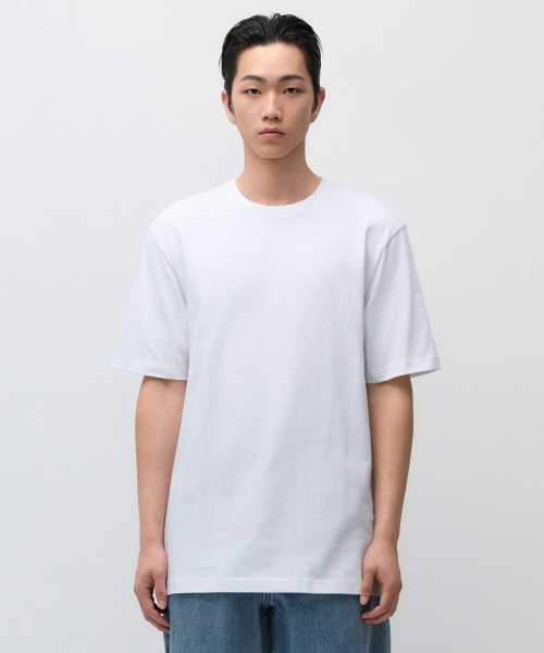 レイヤードクルーネックTシャツ ホワイト 通常丈 画像 2