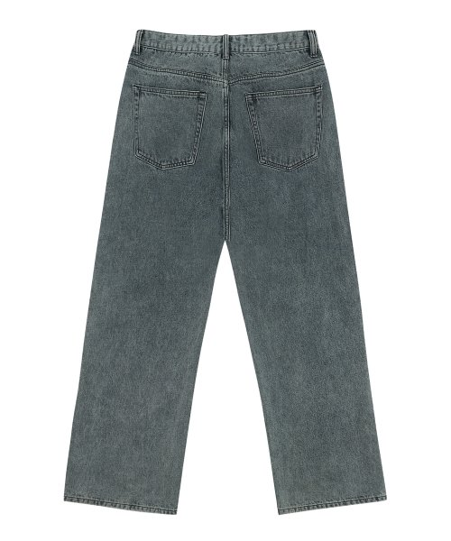 トリリオン バイオストーンウォッシュ ワイドデニムパンツ BLUE GRAY 画像 3
