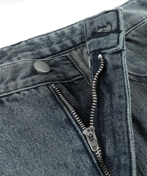 トリリオン バイオストーンウォッシュ ワイドデニムパンツ BLUE GRAY 画像 4