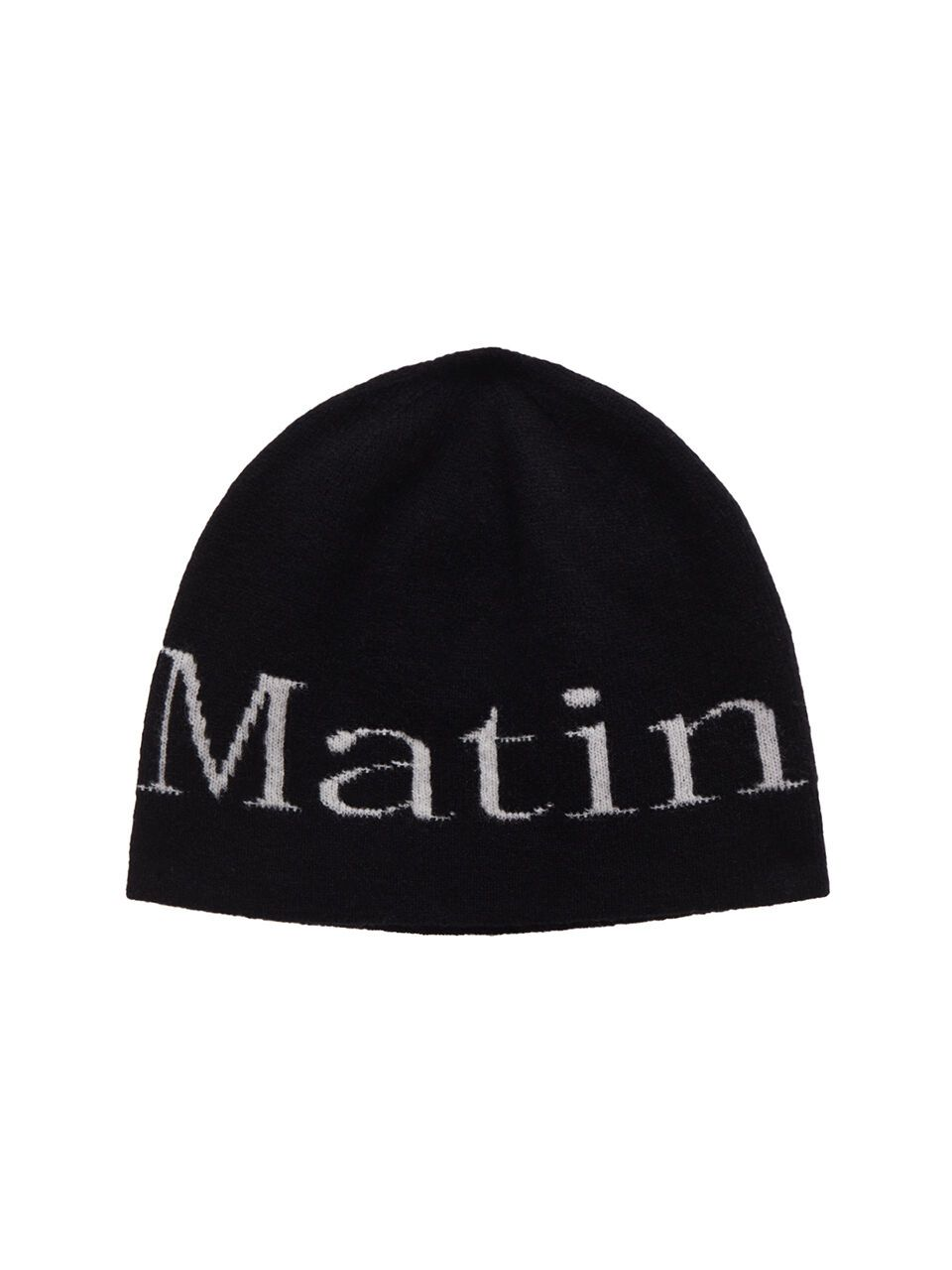 MATIN KIM 마뗑킴(MATIN KIM) LOGO JACQUARD SHORT BEANIE IN BLACK 이미지 2