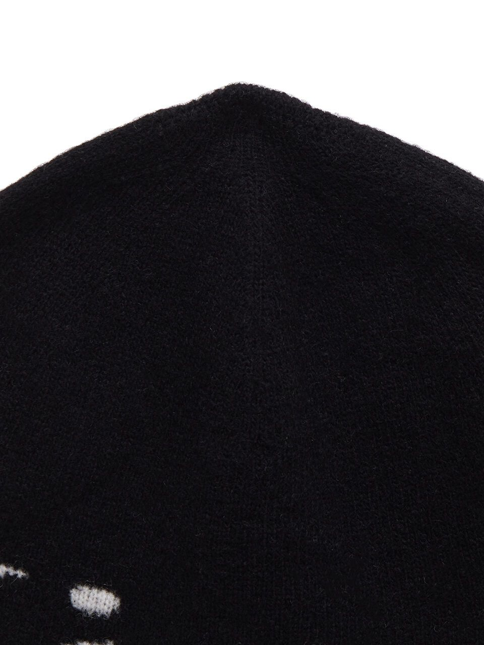 MATIN KIM 마뗑킴(MATIN KIM) LOGO JACQUARD SHORT BEANIE IN BLACK 이미지 4