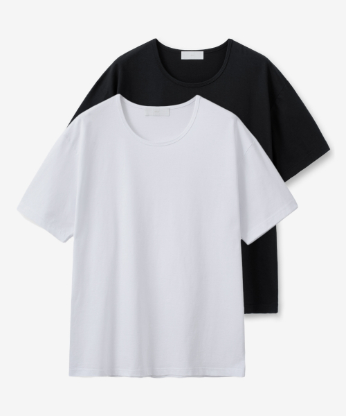 ミナブ Uネック半袖Tシャツ クールコットン 2枚セット 画像 1