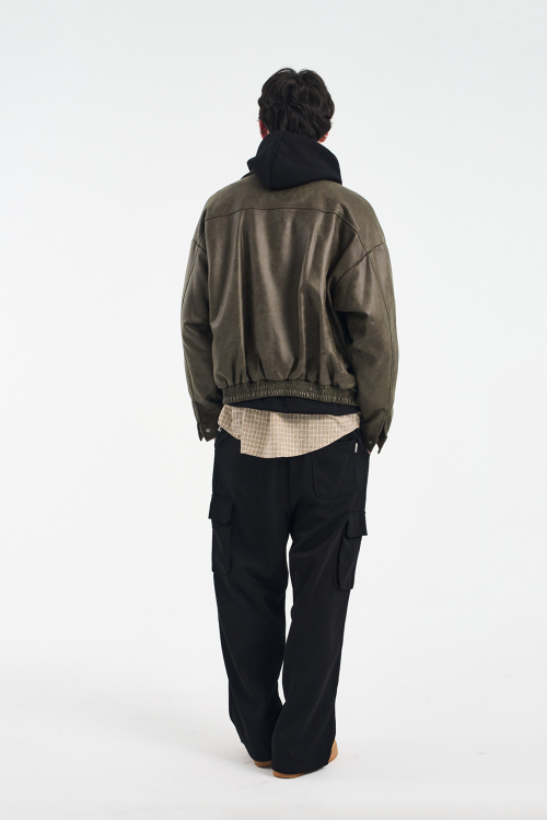 BLACK MOMENT ビーカンスウェードオーバーフィットミニマルインシジョンストレートジャケット 画像 3