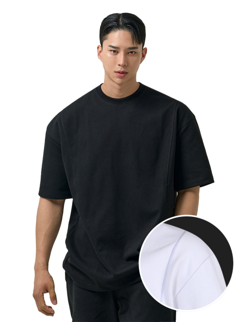バイジェック 肩2重カッティング半袖Tシャツ 特殊綿100% オーバーフィット 10カラー メンズ 画像 3