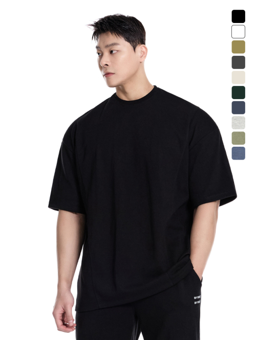 バイジェック 肩2重カッティング半袖Tシャツ 特殊綿100% オーバーフィット 10カラー メンズ 画像 2