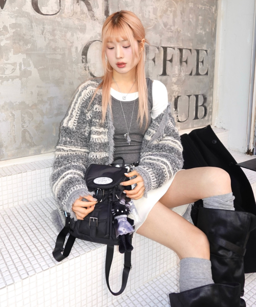 라츠유(LOTSYOU) Nostalgia chubby Backpack Black 이미지 2