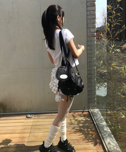 라츠유(LOTSYOU) Nostalgia chubby Backpack Black 이미지 3