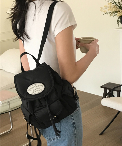 라츠유(LOTSYOU) Nostalgia chubby Backpack Black 이미지 4