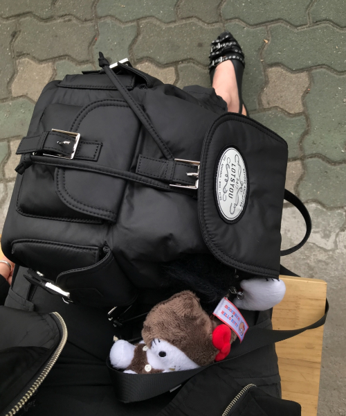 라츠유(LOTSYOU) Nostalgia chubby Backpack Black 이미지 5