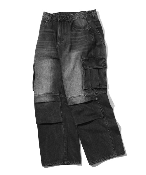 パラシュート カーゴ リベット デニムパンツ 画像 4