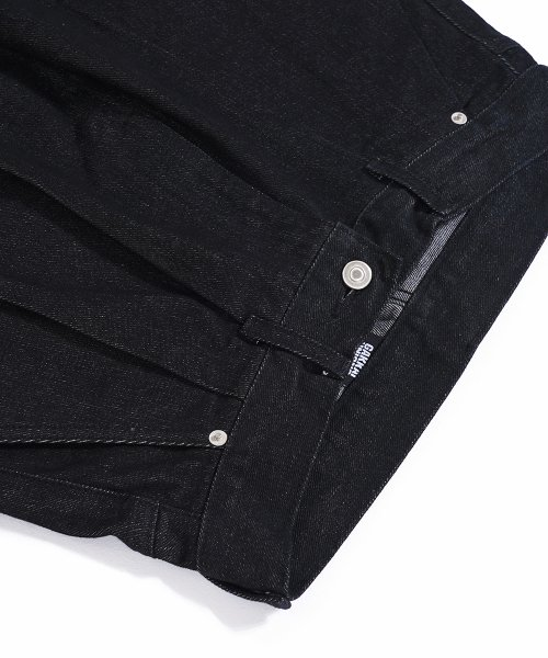 2タック ベーシック ワイド デニム パンツ ブラック 画像 5