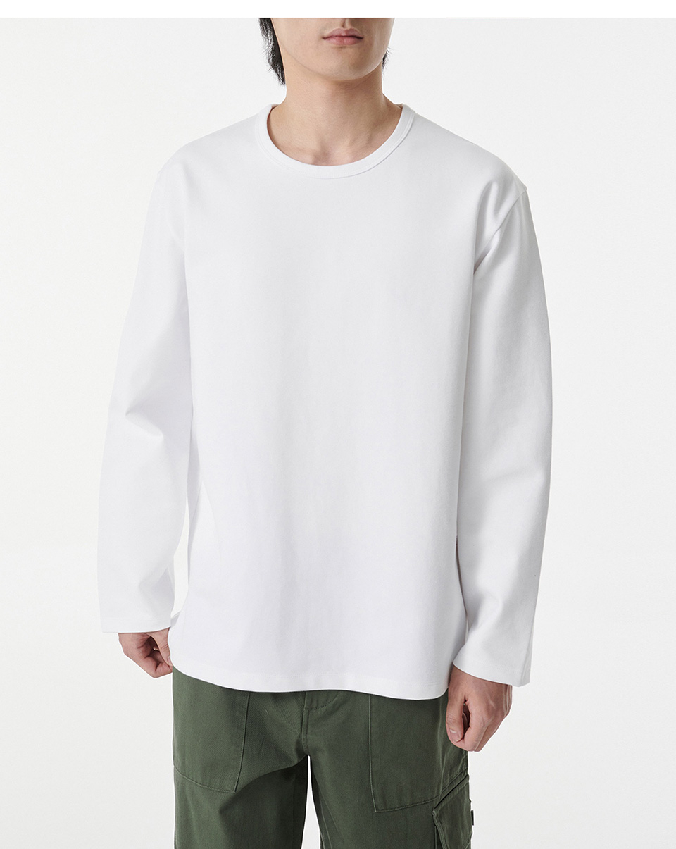 ヘビー フォンテ リラックスド クルー ネック 長袖 Tシャツ 画像 5