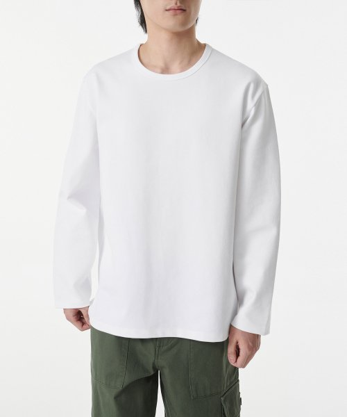 ヘビー フォンテ リラックスド クルー ネック 長袖 Tシャツ 画像 1
