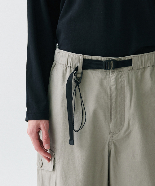ワイドベルテッドカーゴパンツ グレイッシュベージュ シティレジャーコレクション 画像 3