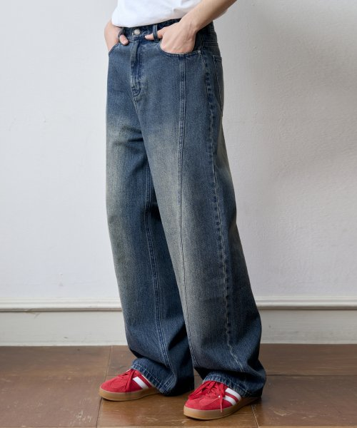 アワーデイズ ウェービーカーブドワイドデニムパンツ BLUE 夏ver レディース 画像 8