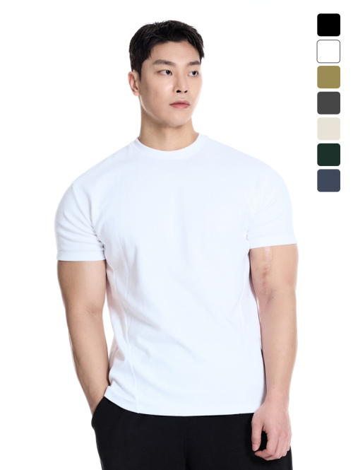 VIJAC 特殊綿 無地 マッスルフィット 半袖Tシャツ 7カラー 画像 2