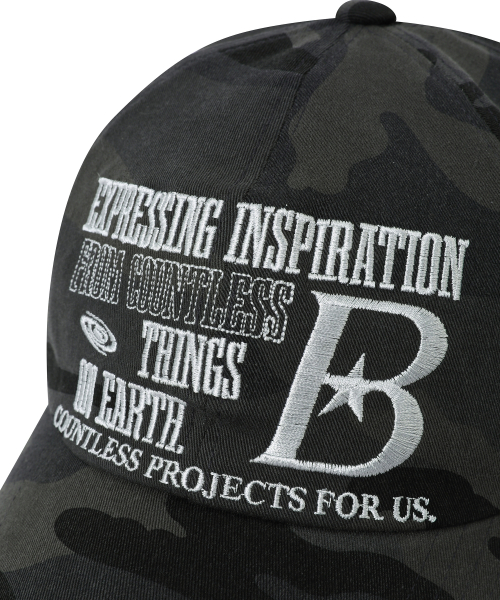 BAUF B LOGO 볼캡 [블랙 카모] 이미지 5
