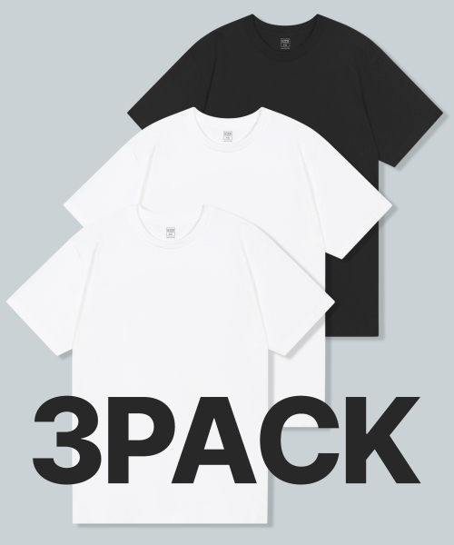 言タップトスタジオ ピュアコットン 半袖Tシャツ ロング丈 レイヤード 3枚セット 24番手 無地 画像 2
