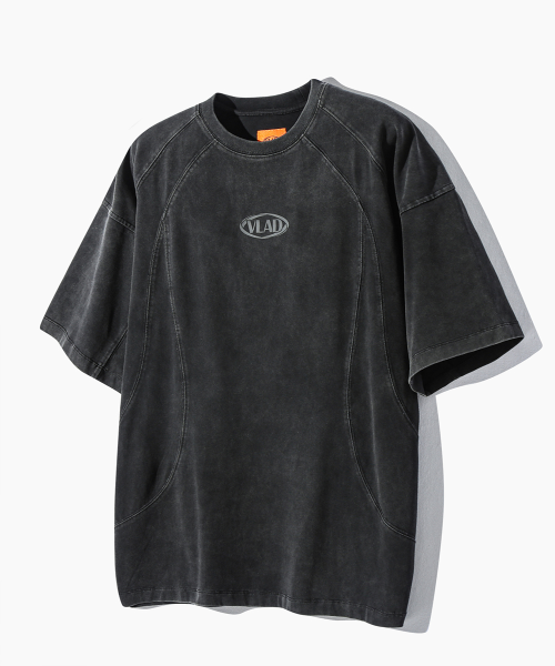 DIMITRI BLACK ディミトリブラック VLAD ピグメント スラッシュ 半袖 Tシャツ チャコール