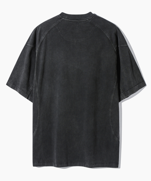 DIMITRI BLACK ディミトリブラック VLAD ピグメント スラッシュ 半袖 Tシャツ チャコール 画像 2