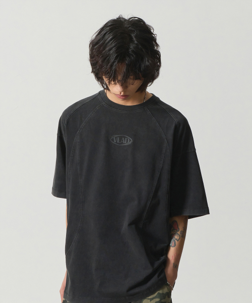 DIMITRI BLACK ディミトリブラック VLAD ピグメント スラッシュ 半袖 Tシャツ チャコール 画像 12