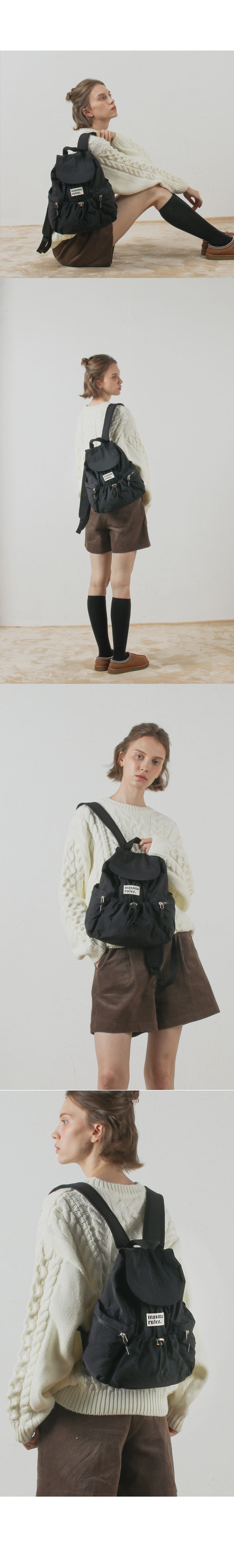 MASMARULEZ 미니 플랩백팩_블랙 이미지 7