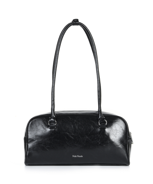 닉앤니콜(NICK&NICOLE) NICOLE POCKET LEATHER BAGUETTE BAG_BLACK 이미지 3