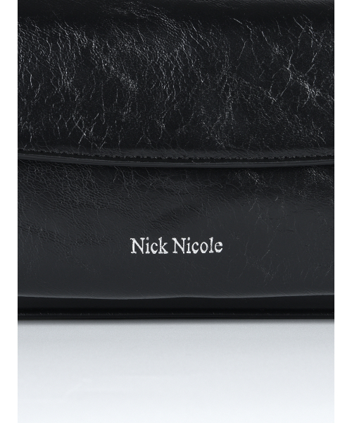 닉앤니콜(NICK&NICOLE) NICOLE POCKET LEATHER BAGUETTE BAG_BLACK 이미지 4