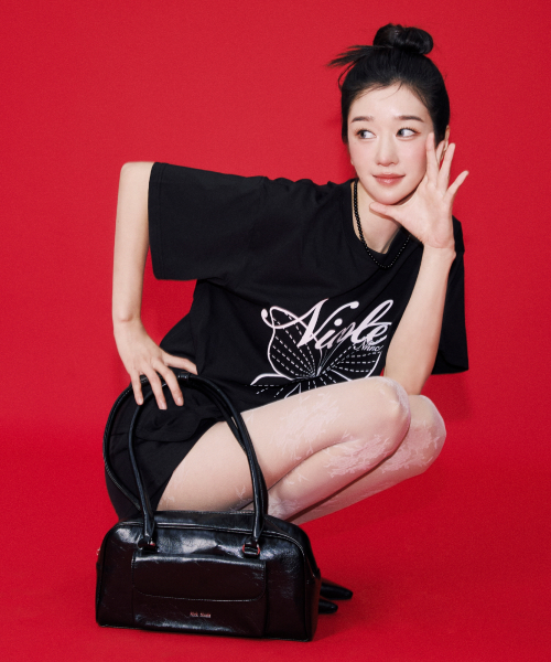 닉앤니콜(NICK&NICOLE) NICOLE POCKET LEATHER BAGUETTE BAG_BLACK 이미지 6