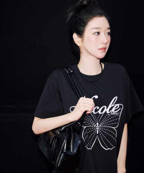 닉앤니콜(NICK&NICOLE) NICOLE POCKET LEATHER BAGUETTE BAG_BLACK 이미지 7