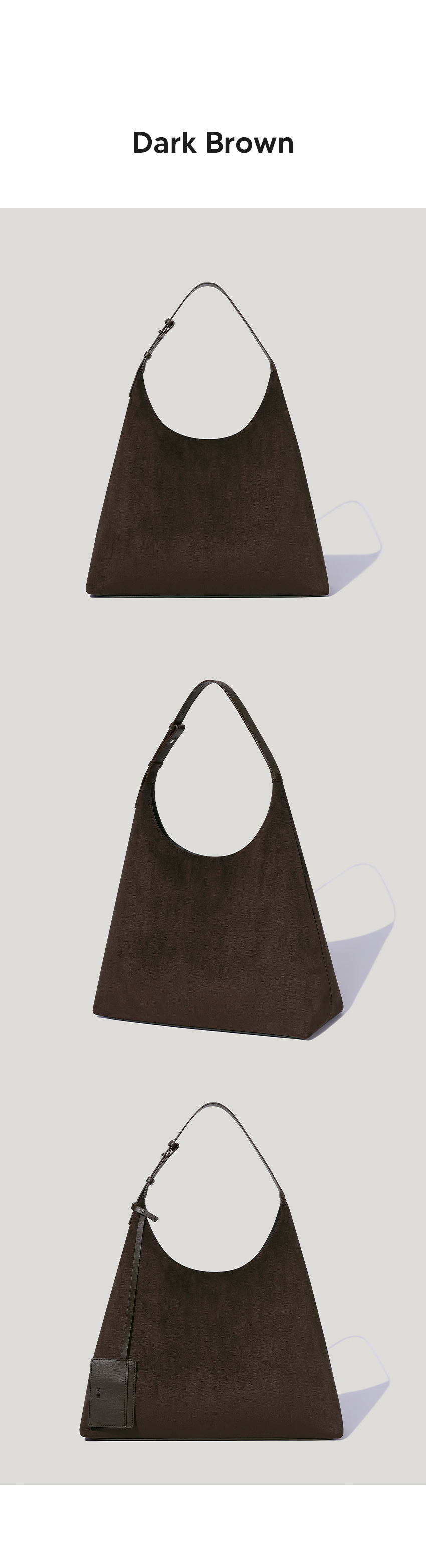 OVHEE 플럼 스웨이드 호보백 Flume Suede Hobo Bag_Dark Brown 이미지 4
