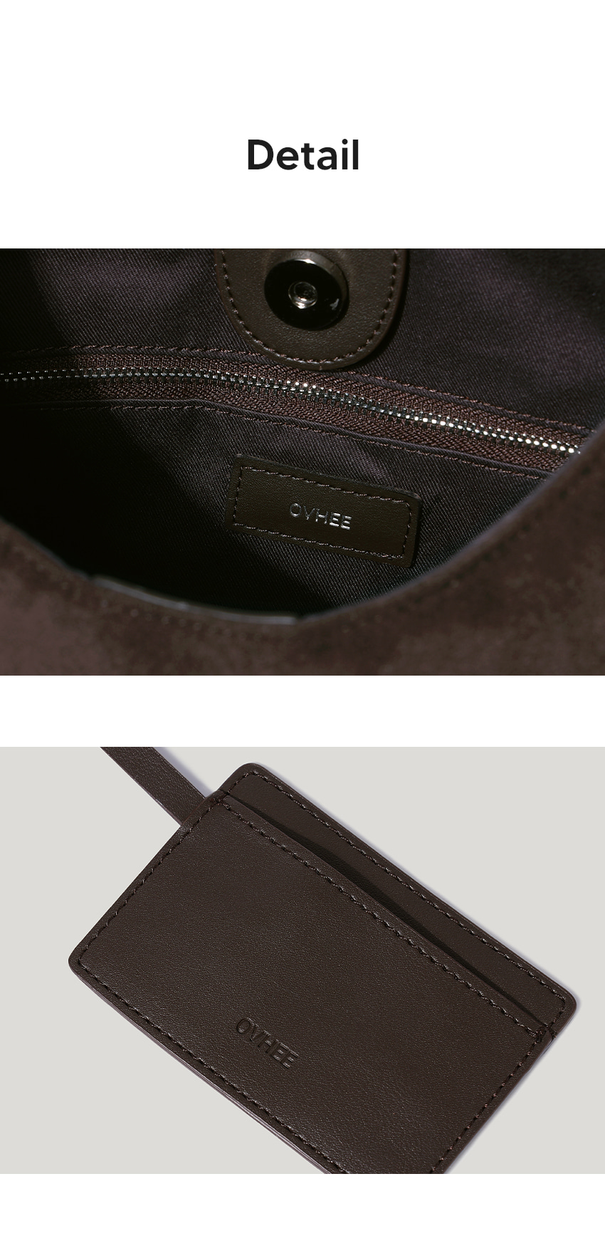OVHEE 플럼 스웨이드 호보백 Flume Suede Hobo Bag_Dark Brown 이미지 5